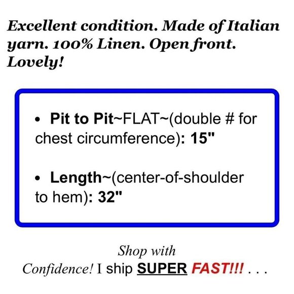 Eileen Fisher Sz S ITALIAN LINEN Gray Ribbed Vest Sleeveless Duster Cardigan - Picture 7 of 7